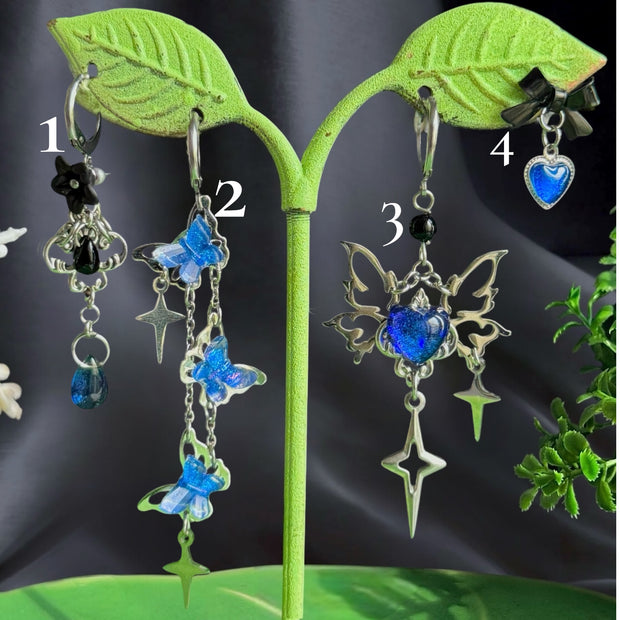 Silver Stainless Steel Night Fairy Earrings 1pcs