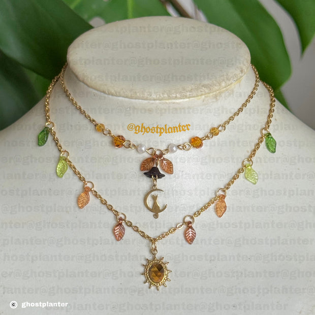 Golden Stainless Steel Fall Necklaces