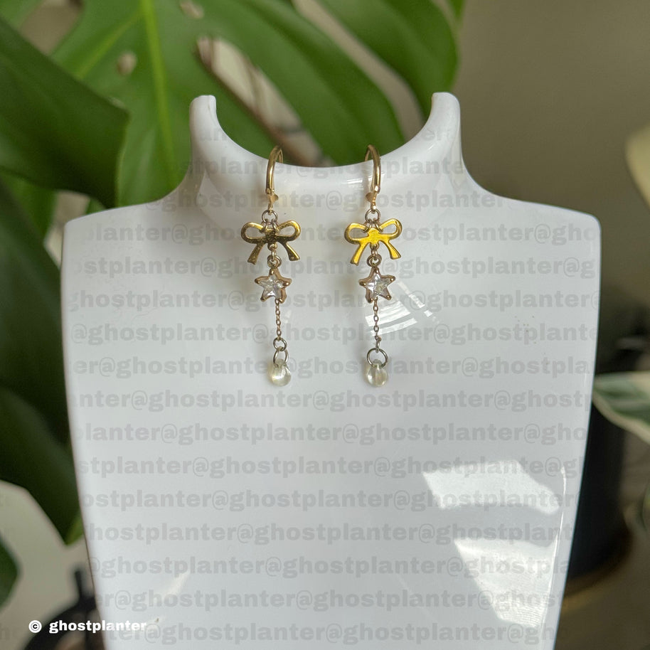 Golden or Silver Stainless Steel Starlight Necklace or Earrings