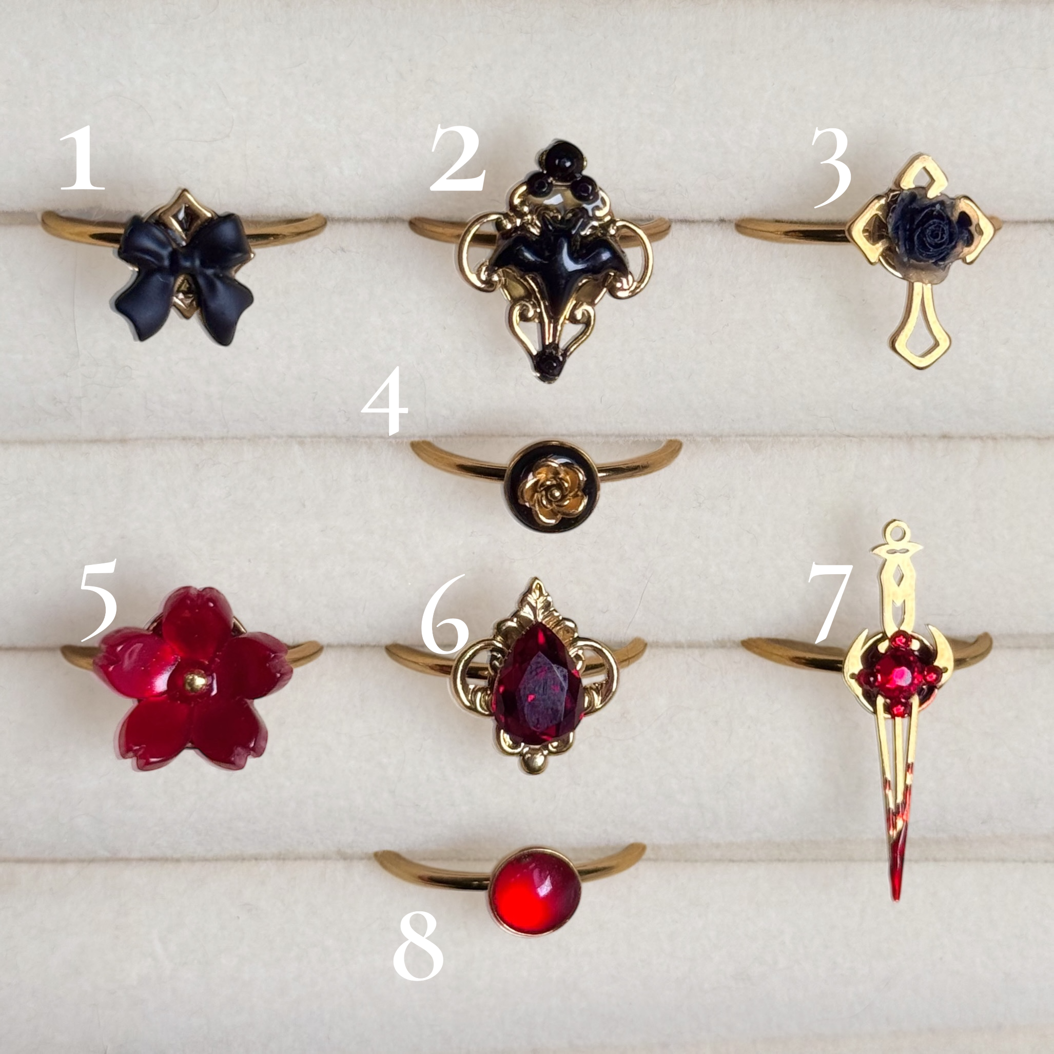 Golden Stainless Steel Goth Rings