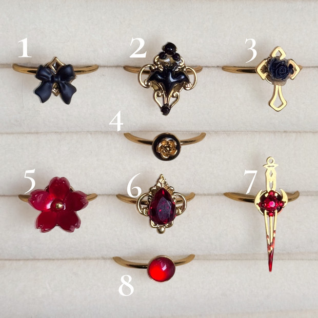 Golden Stainless Steel Goth Rings