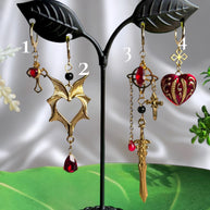 Golden Stainless Steel Vampire Hunter Earrings (1pcs)
