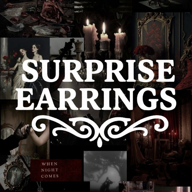 Silver Stainless Steel Surprise Earrings - Vampire