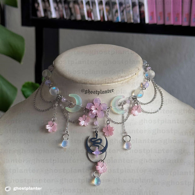 Silver Steel Spring Garden Of The Sakura Witch Necklace