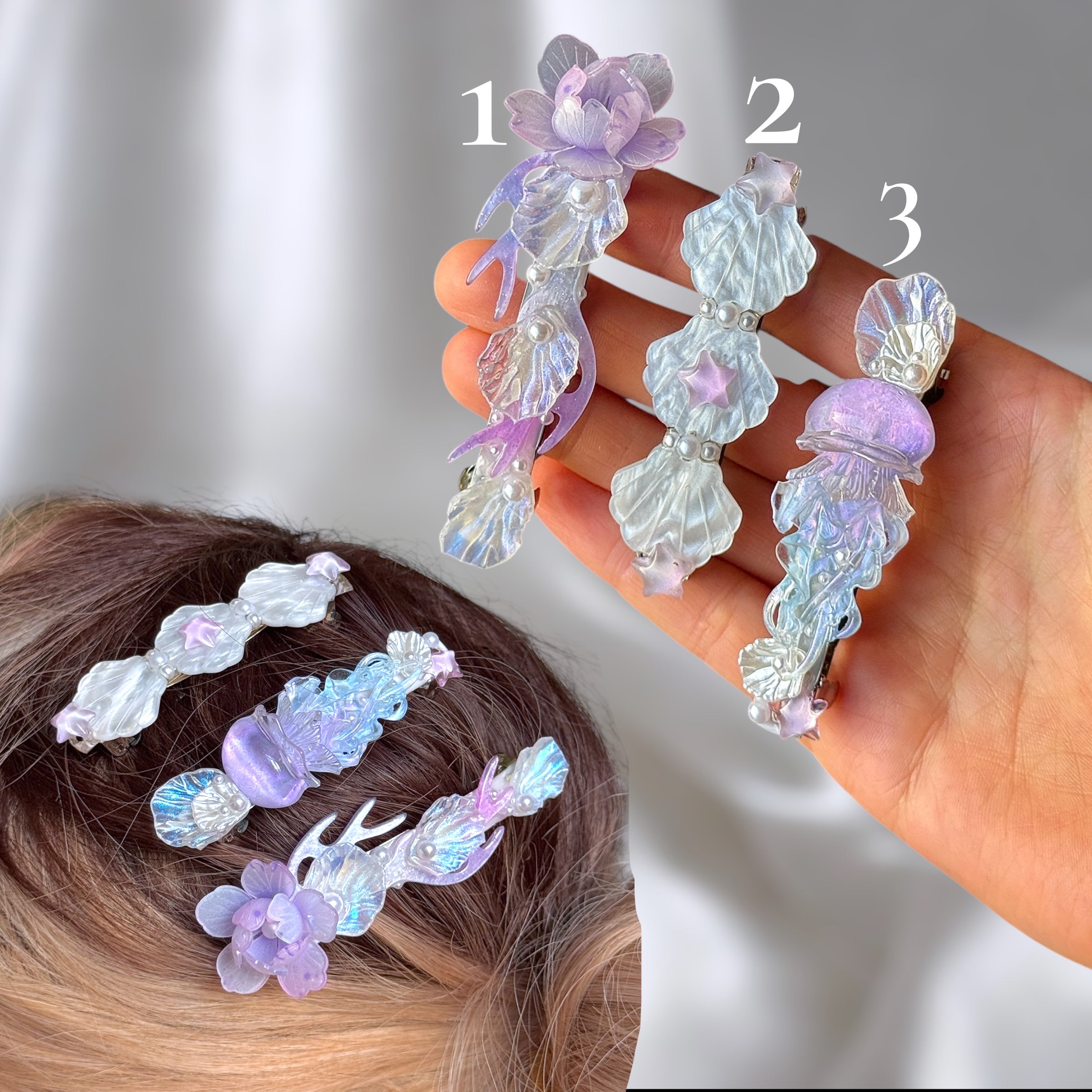 Silver Stainless Steel Aileen Hair Clips