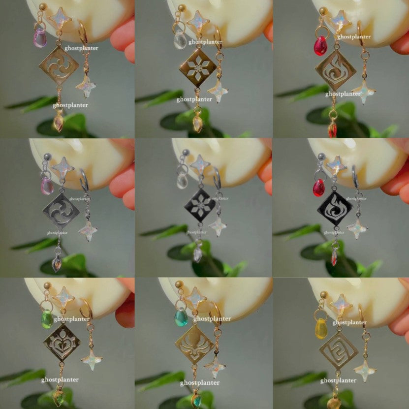 Silver / Golden Steel Genshin Earringpieces