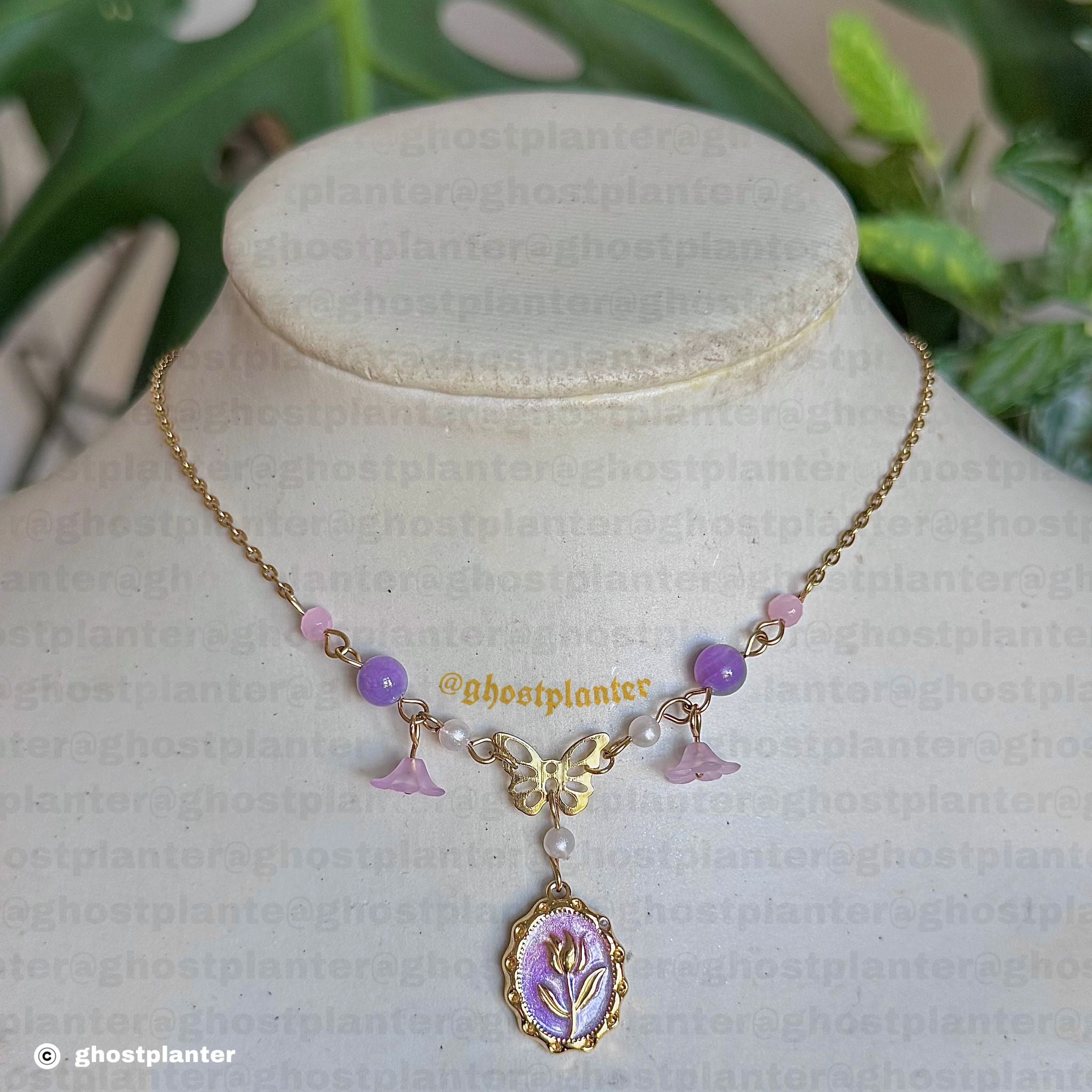 Golden Stainless Steel Rapunzel Simple Flower Necklace