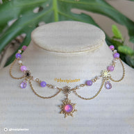 Golden or Silver Stainless Steel Rapunzel Sun Necklace