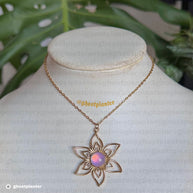 Golden Stainless Steel Rapunzel Simple Sun Necklace