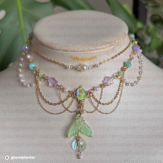 Golden or Silver Stainless Steel With or W/O Top Layer Little Mermaid Necklace