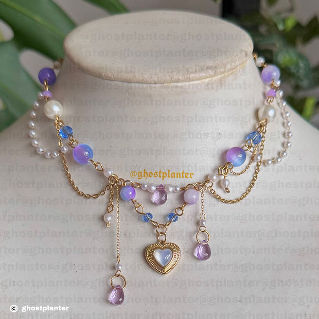 Golden or Silver Stainless Steel Asymmetrical Coralina Necklace