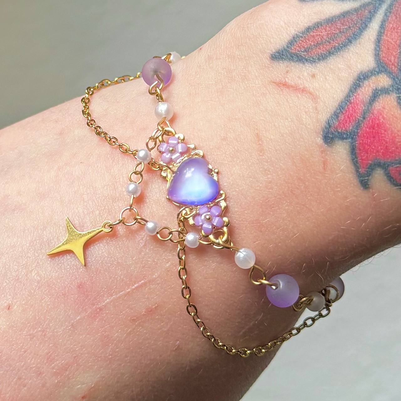 Golden Steel Purple Princess Bracelet