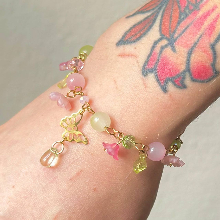 Golden Steel Flower Bracelet