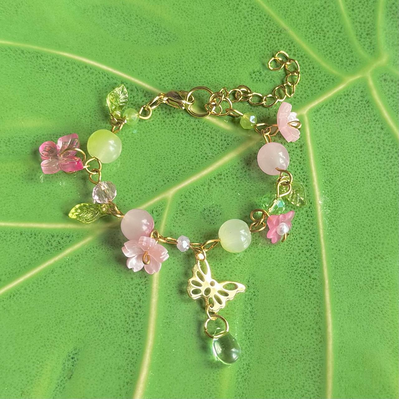 Golden Steel Flower Bracelet
