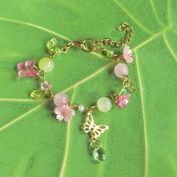 Golden Steel Flower Bracelet