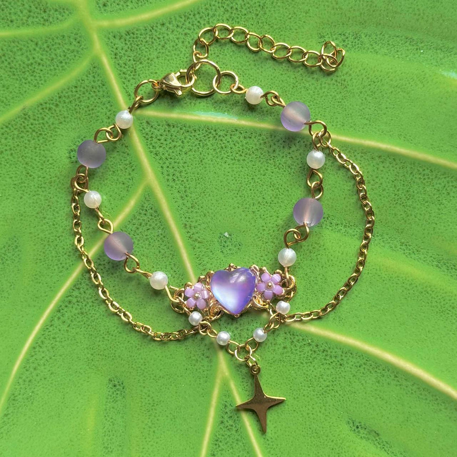Golden Steel Purple Princess Bracelet