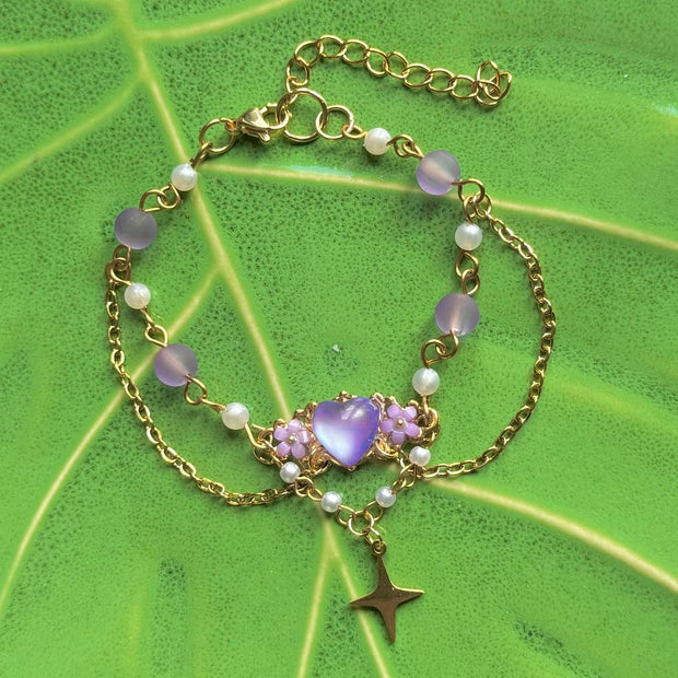 Golden Steel Purple Princess Bracelet
