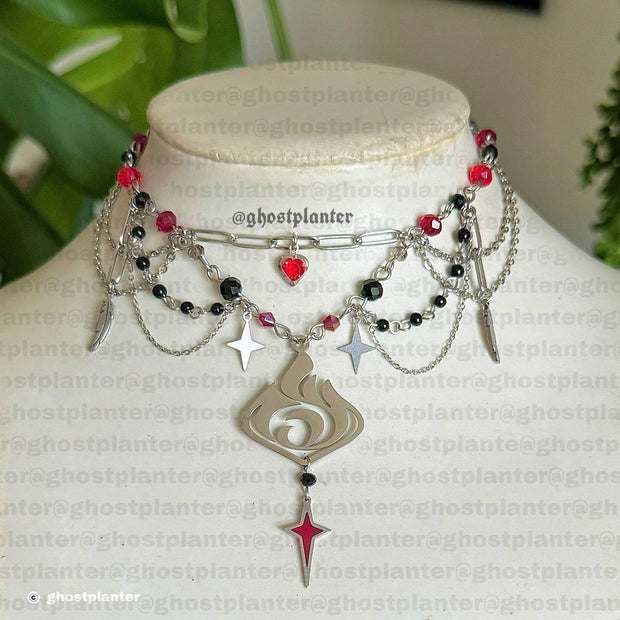 Silver Steel Diluc Necklace