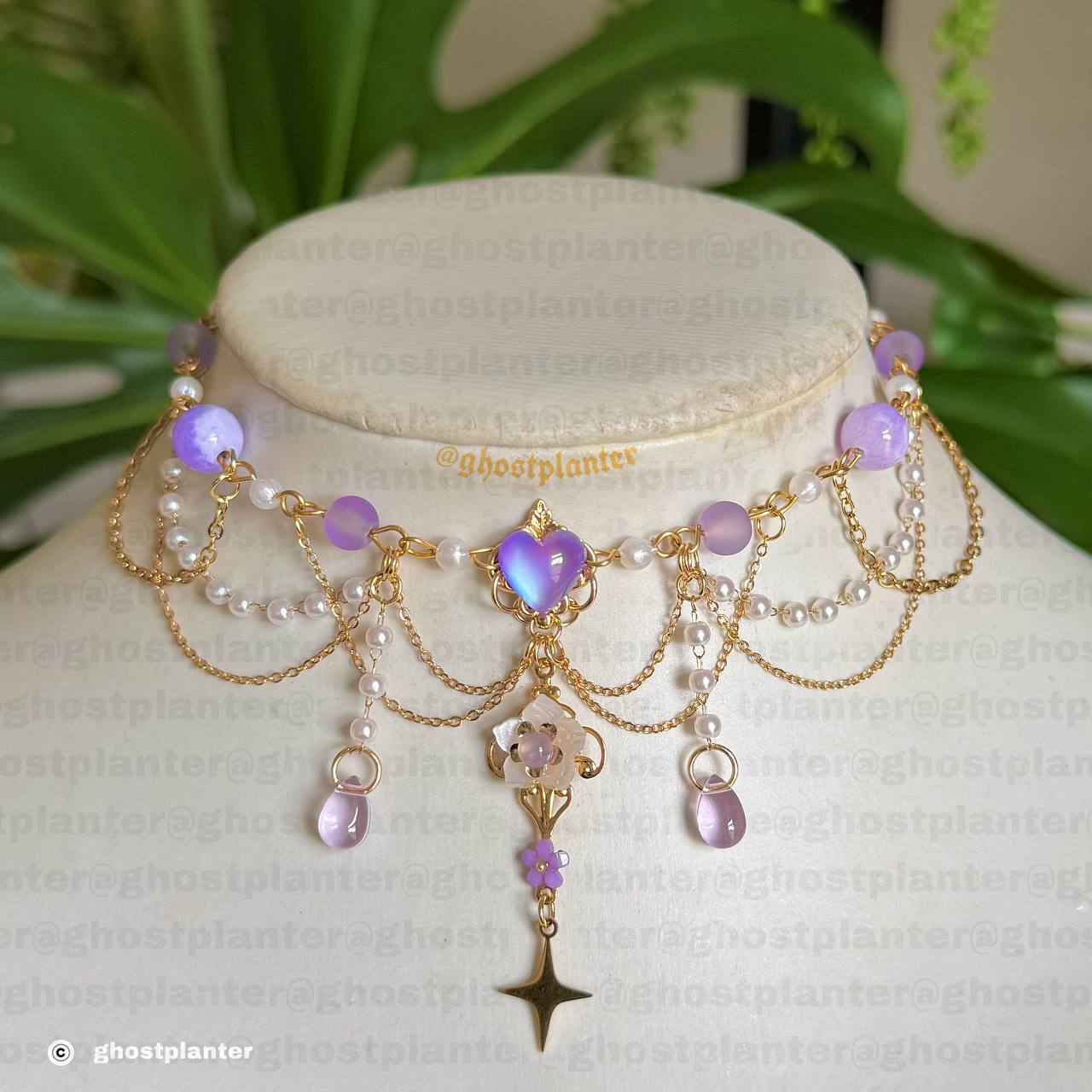 Golden Steel Purple Princess Necklace