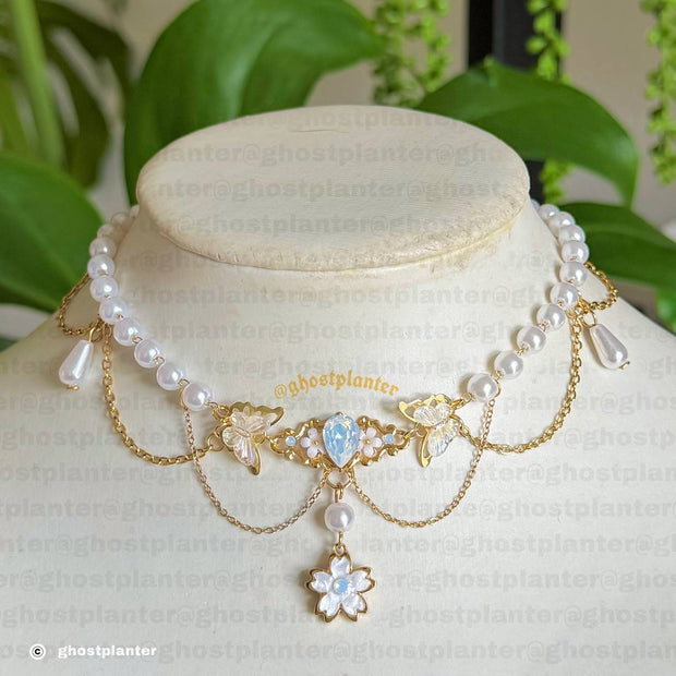 Golden or Silver Steel Cottage Princess Necklace