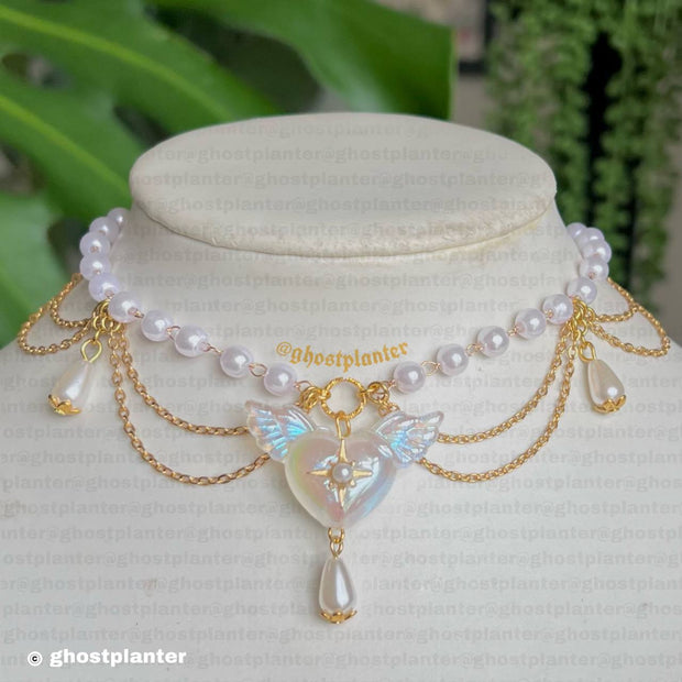 Golden or Silver Alloy Angel Necklace