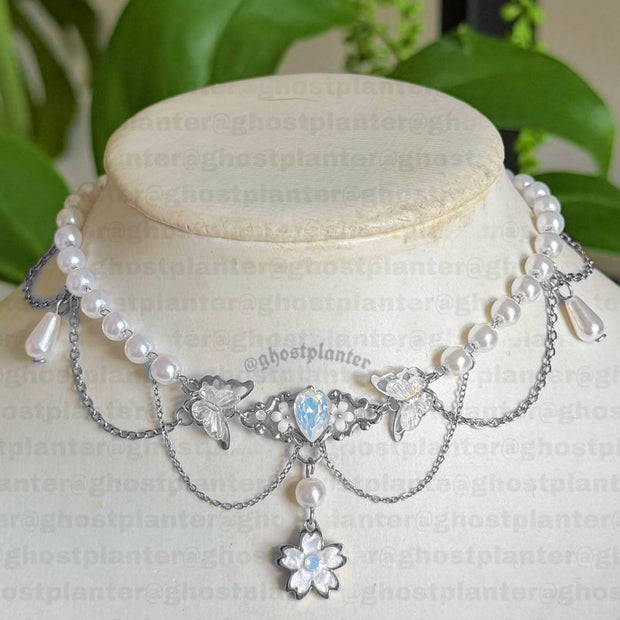 Golden or Silver Steel Cottage Princess Necklace