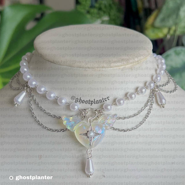 Golden or Silver Alloy Angel Necklace