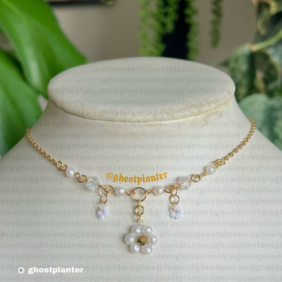 Golden or Silver Steel Daisy Necklace